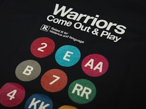 WARRIORS COME OUT AND PLAY (BLACK) - LADIES ROLLED SLEEVE T-SHIRT-3