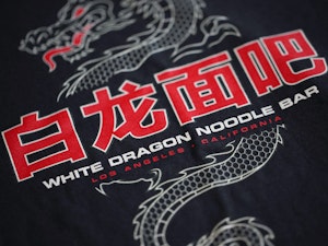 WHITE DRAGON NOODLE BAR - LADIES ROLLED SLEEVE T-SHIRT-3