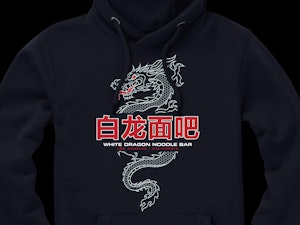 WHITE DRAGON NOODLE BAR - PEACH FINISH HOODED TOP-3