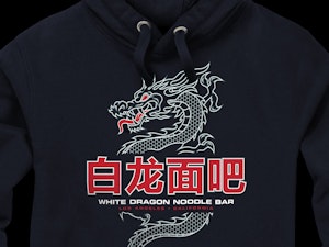 WHITE DRAGON NOODLE BAR - PEACH FINISH HOODED TOP-6
