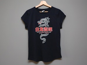 WHITE DRAGON NOODLE BAR - LADIES ROLLED SLEEVE T-SHIRT-2