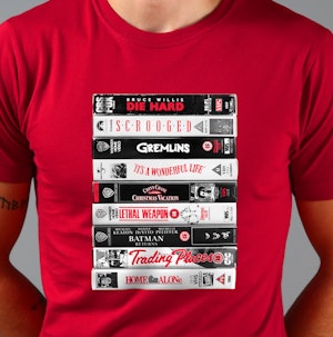 CHRISTMAS VHS (RED) - FITTED T-SHIRT